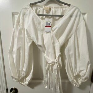 White Michael Michael Kors Wrap Blouse NWT Size XS